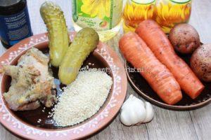 Ингредиенты для салата с кунжутом