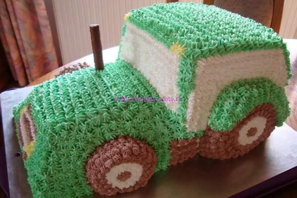 Торт с трактором и Капкейки к торту Мультяшный Торт для ребенка Сделать Своими руками