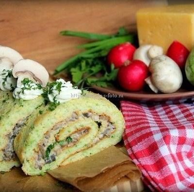 рулет из кабачков с грибами