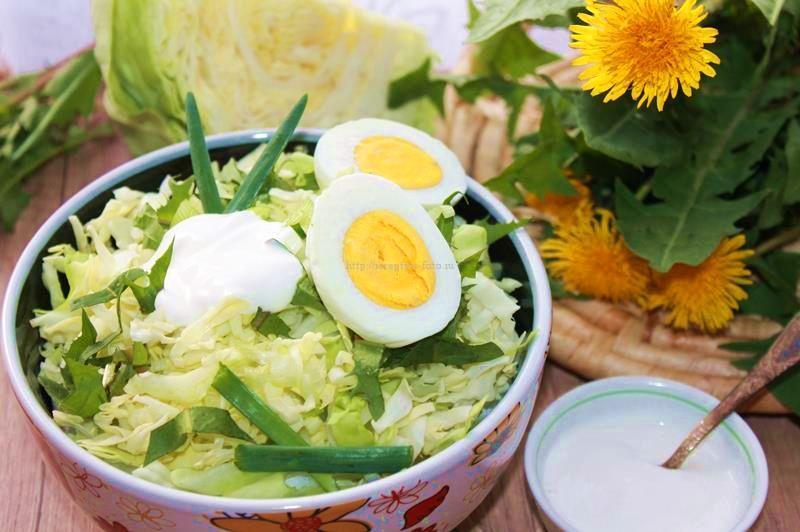 Салат Весна – красивый салат из одуванчиков