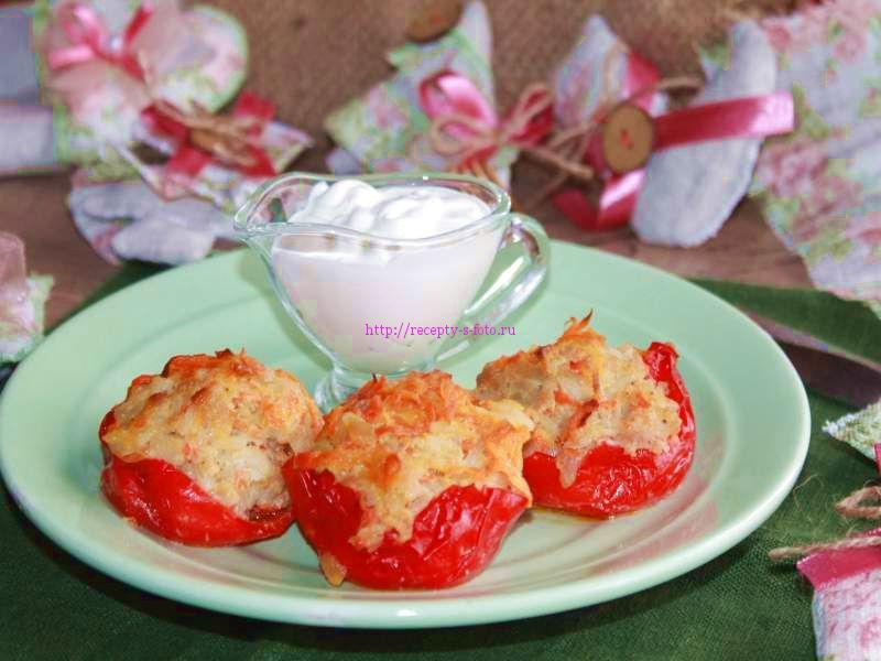 Перец фаршированный куриной грудкой