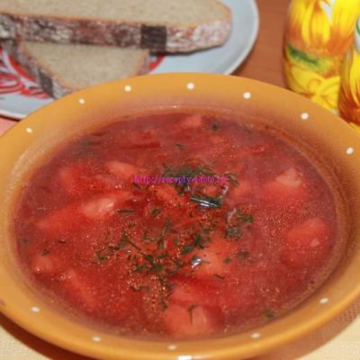 Постный борщ со свеклой