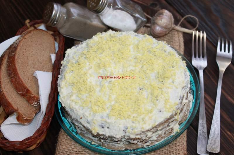 Печеночный торт из говяжьей печени