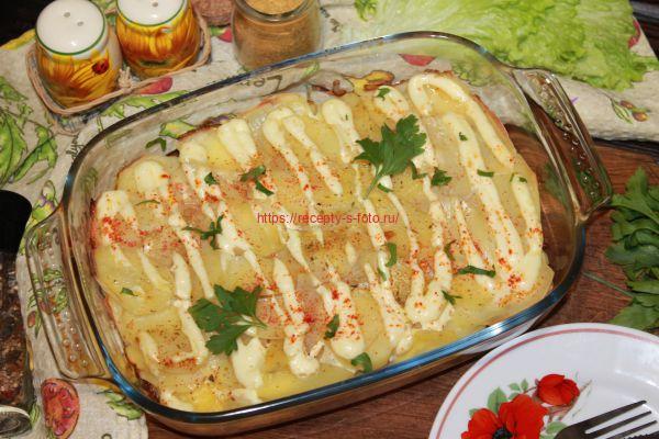 Картофель запеченный слоями