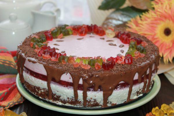 Творожно-желейный торт с фруктами – кулинарный рецепт