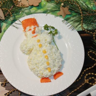 салат снеговик простой рецепт